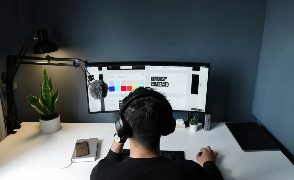 Modern workspace with contract documents